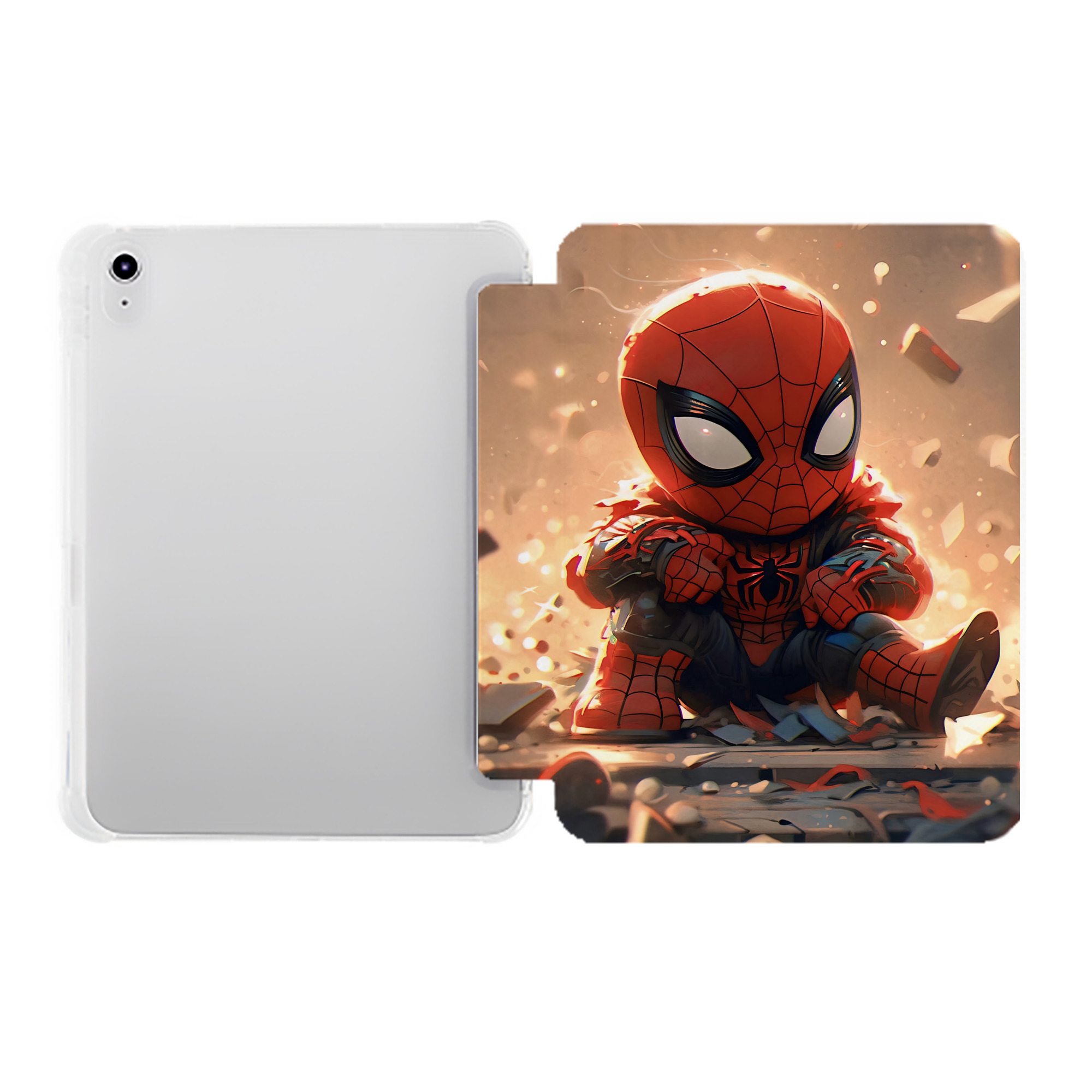（画像用） Spider Man スパイダーマン IPad ケース ペン収納付き 三つ折りスタンド PUレザー×シリコン 対応機種9.5/10.5/10.9インチ
